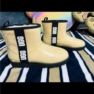 UGG Cream Boots with Black Accents